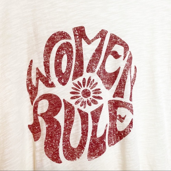 Women Rule Graphic Tee Cream Red Flower - Picture 2 of 3